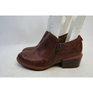 Timberland Womens Size 6.5 M Brown Leather Zip Ankle Booties